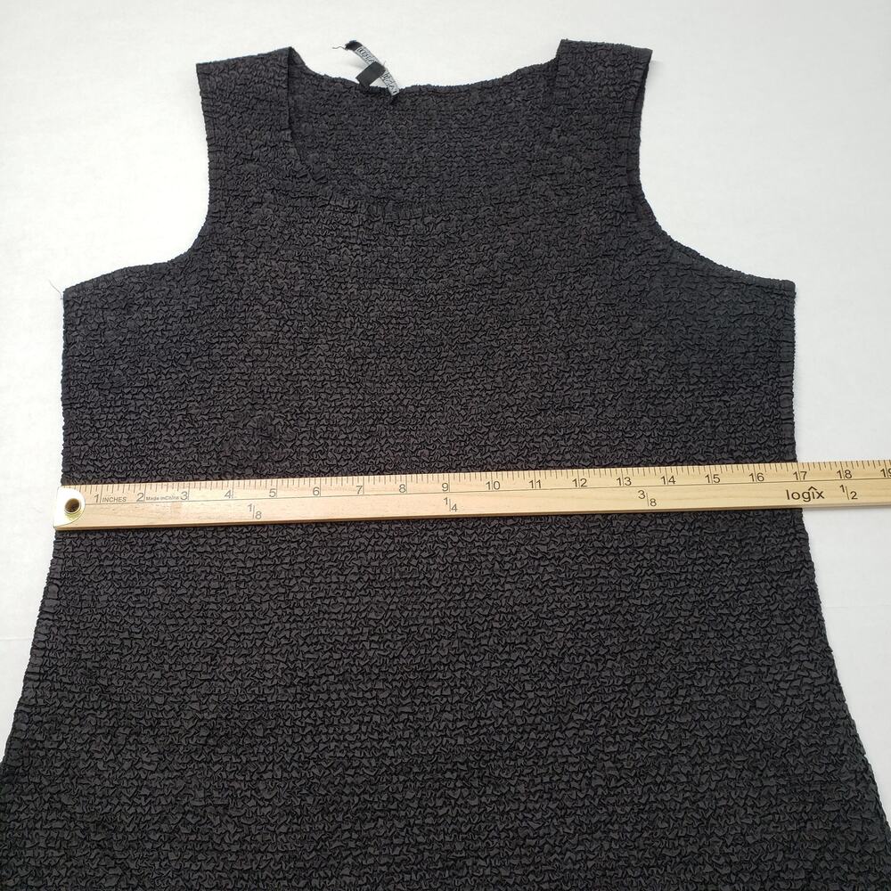 Tania Nardi Top Tank Womens Medium Black Crinkle Sleeveless Artsy Textured Goth - Picture 6 of 13